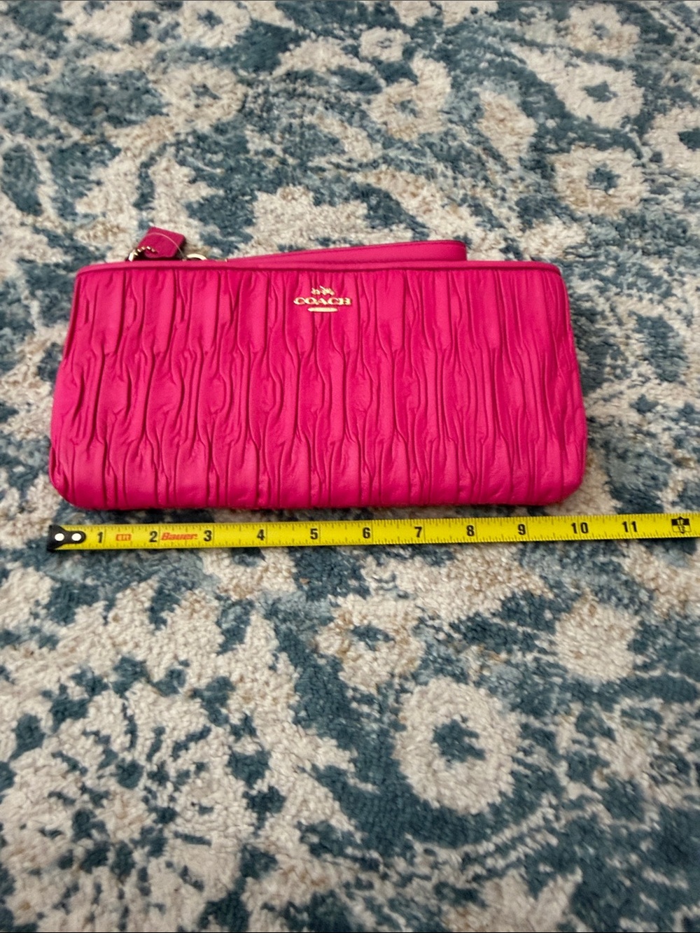 COACH Hot Pink Quilted Wristlet Clutch - Picture 10 of 11